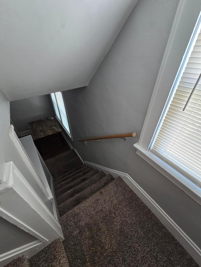 2205-2207 Sullivant Ave, Columbus, OH 43223 - stairs with carpet flooring and baseboards