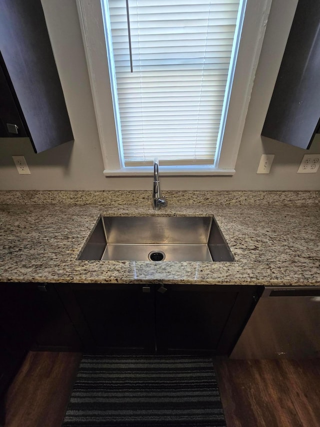 2205-2207 Sullivant Ave, Columbus, OH 43223 - kitchen view of light stone countertops and wood finished floors