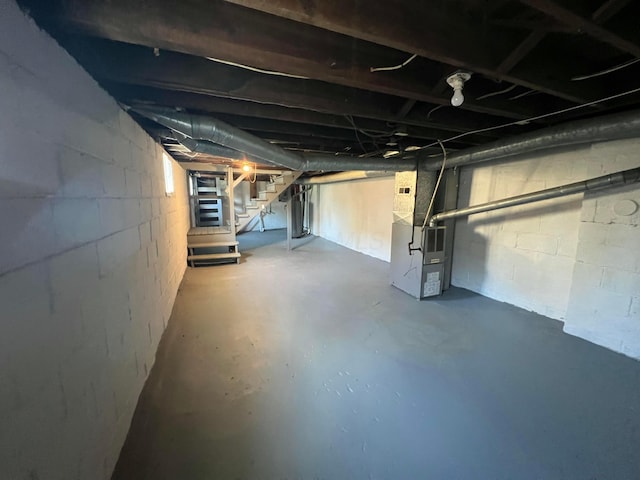 1514-1516 E 26th Ave, Columbus, OH 43211 - unfinished below grade area with stairs and heating unit