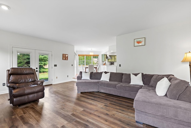 271 Crawford Ct, Westerville, OH 43082 - living room with dark wood-style flooring and french doors