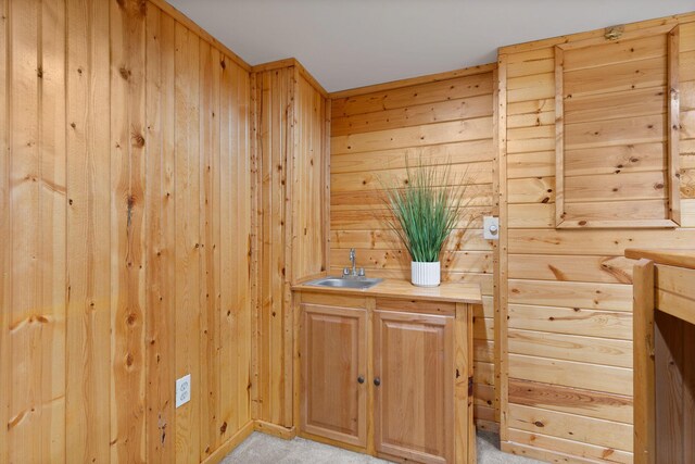 271 Crawford Ct, Westerville, OH 43082 - detailed view of wooden walls, carpet, and wet bar