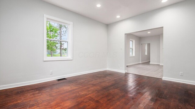 215 S Market St, Somerset, OH 43783 - empty room featuring wood finished floors and recessed lighting