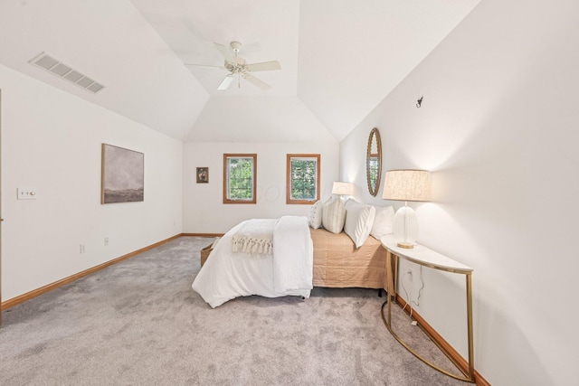 1318 Retreat Ln, New Albany, OH 43054 - carpeted bedroom with lofted ceiling and ceiling fan