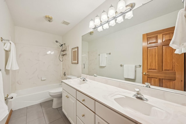 1318 Retreat Ln, New Albany, OH 43054 - full bath featuring double vanity, tile patterned floors, and shower / washtub combination