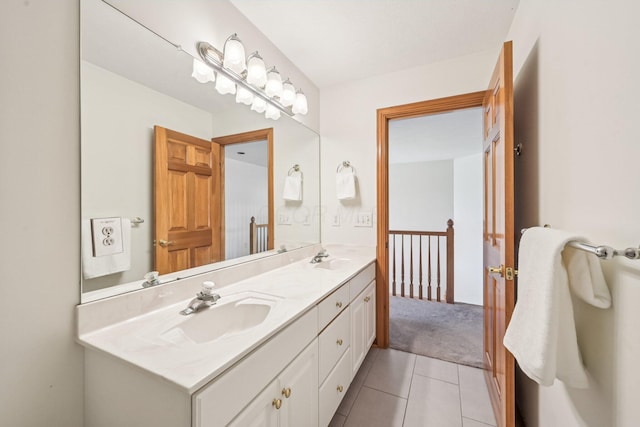 1318 Retreat Ln, New Albany, OH 43054 - bathroom with double vanity and tile patterned floors