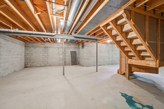 1318 Retreat Ln, New Albany, OH 43054 - unfinished basement with stairway
