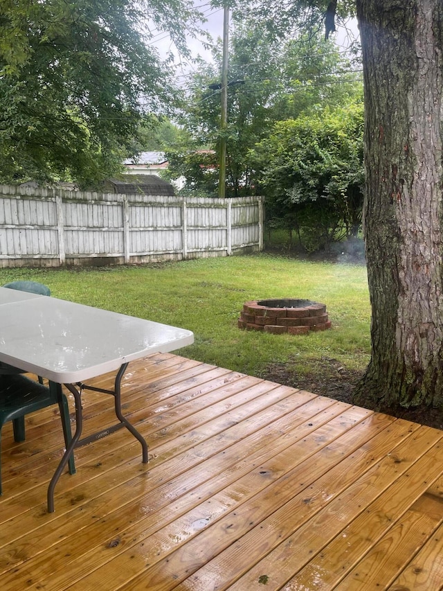 3107 Huntington Dr, Columbus, OH 43207 - deck with an outdoor fire pit