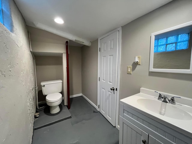 1015 Fairwood Ave, Columbus, OH 43206 - bathroom featuring concrete flooring, vanity, and recessed lighting