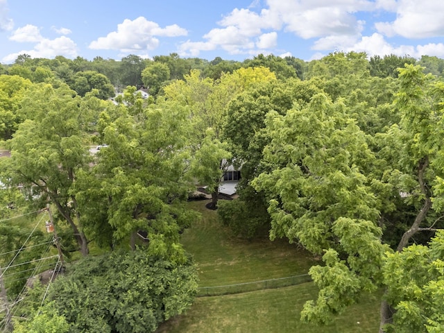 4289 Shelbourne Ln, Columbus, OH 43220 - view from above of property with a heavily wooded area