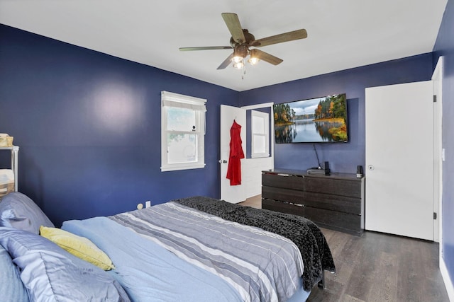 372 Sturbridge Rd, Columbus, OH 43228 - bedroom featuring dark wood-style floors and ceiling fan