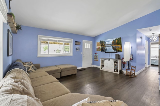 372 Sturbridge Rd, Columbus, OH 43228 - living room featuring vaulted ceiling and wood finished floors