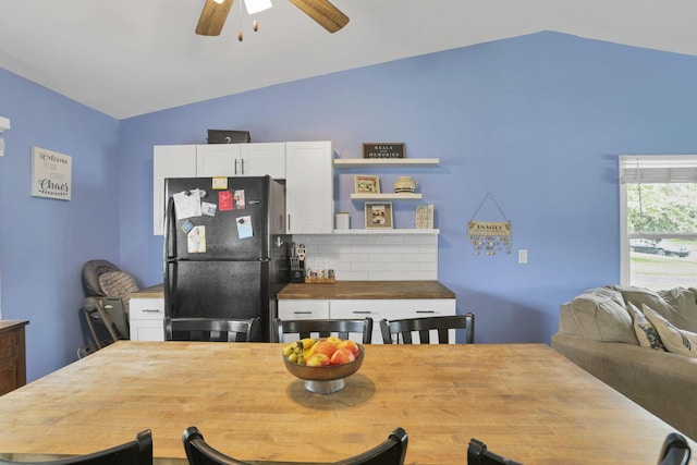 372 Sturbridge Rd, Columbus, OH 43228 - dining space featuring lofted ceiling and a ceiling fan