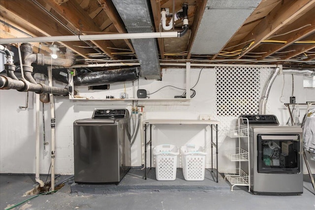 4713 Haughn Rd, Grove City, OH 43123 - unfinished below grade area with washing machine and dryer