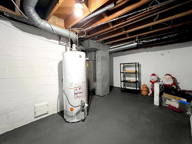4713 Haughn Rd, Grove City, OH 43123 - unfinished basement featuring water heater and heating unit