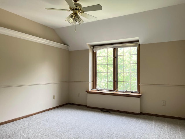 471 Old Mill Dr, Columbus, OH 43230 - carpeted spare room with vaulted ceiling and ceiling fan