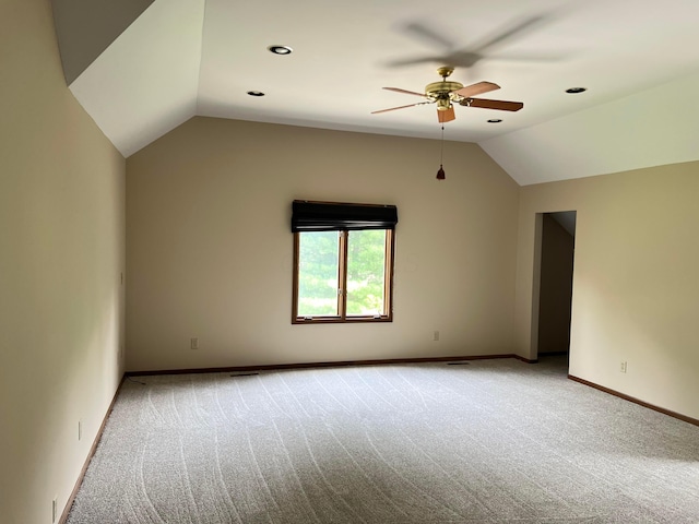 471 Old Mill Dr, Columbus, OH 43230 - bonus room with vaulted ceiling, light carpet, a ceiling fan, and recessed lighting