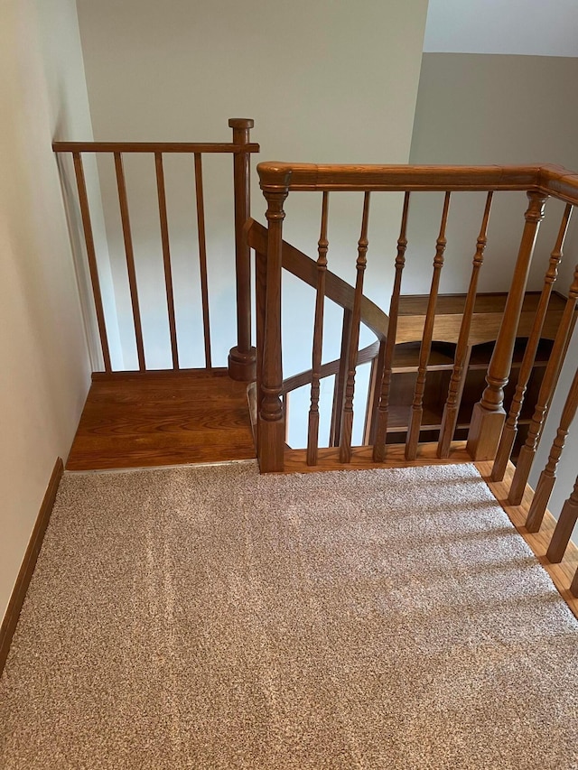471 Old Mill Dr, Columbus, OH 43230 - stairway featuring baseboards and carpet floors