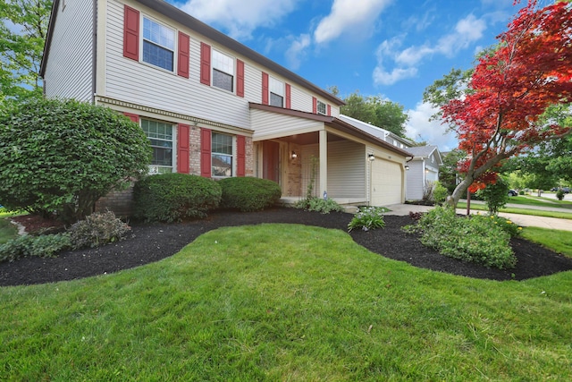 8139 Storrow Dr, Westerville, OH 43081 - view of front of house featuring a garage, a front lawn, and driveway