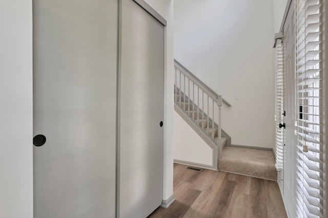 8139 Storrow Dr, Westerville, OH 43081 - entrance foyer with wood finished floors and stairs