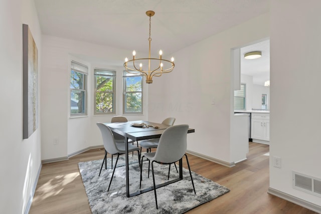 8139 Storrow Dr, Westerville, OH 43081 - dining space with a chandelier and light wood-style flooring