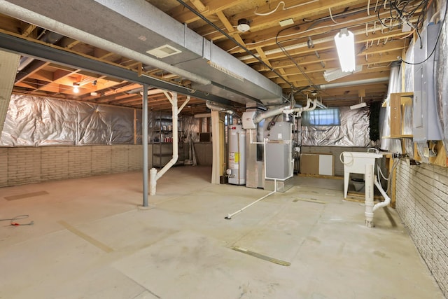8139 Storrow Dr, Westerville, OH 43081 - unfinished basement featuring heating unit and water heater