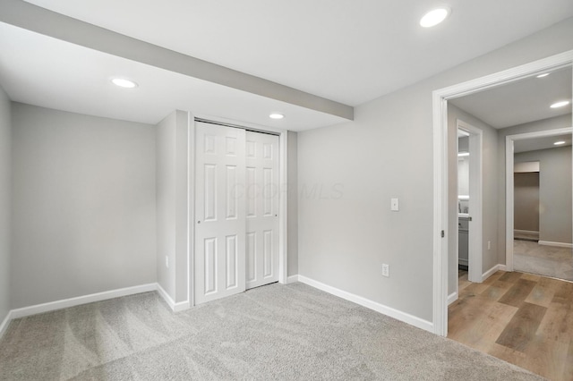 4615 County Road 23, Cardington, OH 43315 - unfurnished bedroom with recessed lighting, a closet, and carpet floors