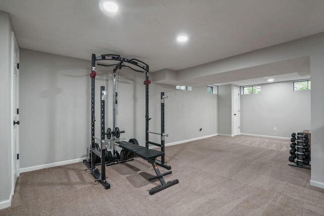 712 Suntree Dr, Westerville, OH 43081 - workout room with carpet floors and recessed lighting