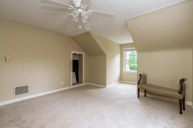 2006 Kentwell Rd, Upper Arlington, OH 43221 - additional living space with light carpet, ceiling fan, and lofted ceiling