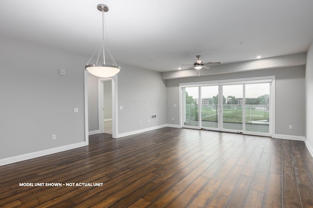 5177 Highpointe Lakes Dr Unit 9102, Westerville, OH 43081 - unfurnished room featuring ceiling fan, dark wood-style floors, and recessed lighting