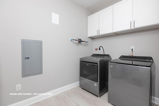 5177 Highpointe Lakes Dr Unit 9102, Westerville, OH 43081 - laundry area featuring electric panel, cabinet space, and separate washer and dryer