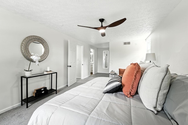 1360 Langston Dr, Columbus, OH 43220 - bedroom with a textured ceiling, carpet flooring, and ceiling fan