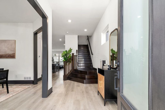 954 Hudson Xing, Columbus, OH 43212 - stairway with wood finished floors and recessed lighting