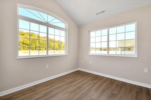 752 Whitetail Lp, Newark, OH 43055 - empty room with dark wood-style floors and vaulted ceiling