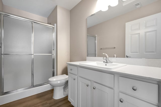 752 Whitetail Lp, Newark, OH 43055 - bathroom with vanity, wood finished floors, and a stall shower
