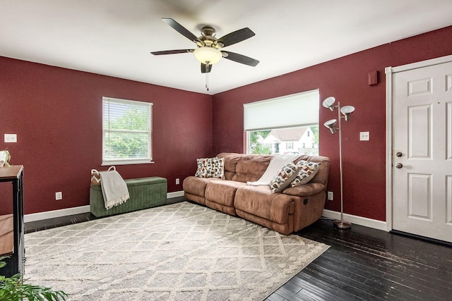 794 E Brighton Rd, Columbus, OH 43224 - living room with a ceiling fan and wood finished floors