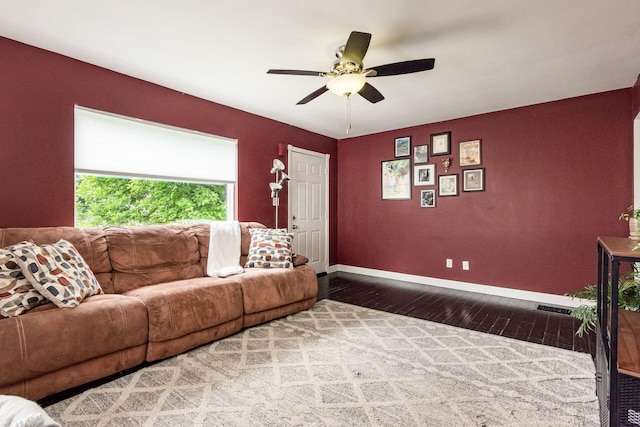 794 E Brighton Rd, Columbus, OH 43224 - living room featuring wood finished floors and ceiling fan