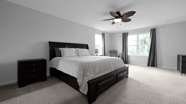 336 Onyx Ln, Delaware, OH 43015 - bedroom featuring light carpet and ceiling fan