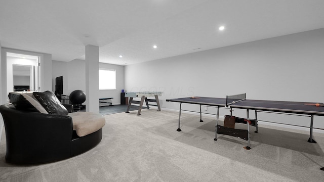 336 Onyx Ln, Delaware, OH 43015 - game room with carpet floors and recessed lighting