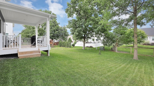 336 Onyx Ln, Delaware, OH 43015 - view of yard with a wooden deck
