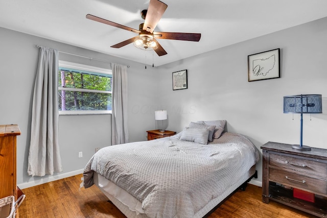890 Elm Dr, Columbus, OH 43235 - bedroom with hardwood / wood-style floors and a ceiling fan
