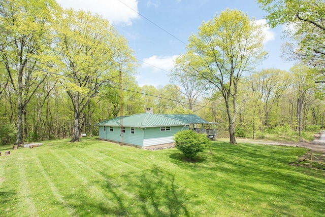 890 Elm Dr, Columbus, OH 43235 - view of green lawn with a wooded view