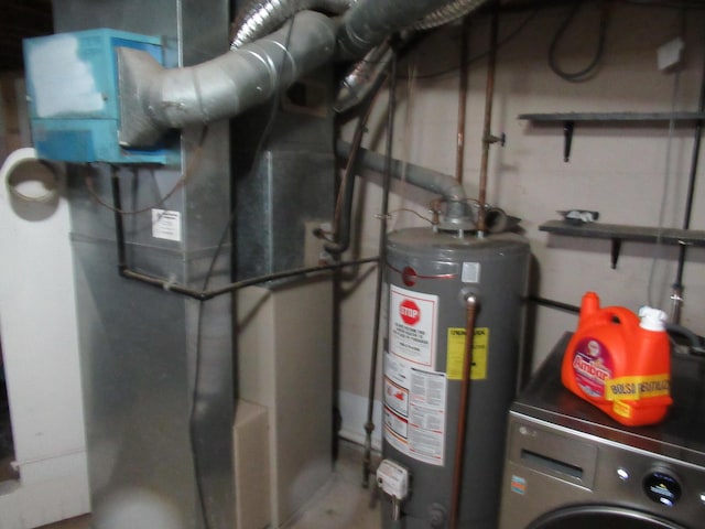 1881 Brimfield Rd, Columbus, OH 43229 - utility room with gas water heater and washer / clothes dryer