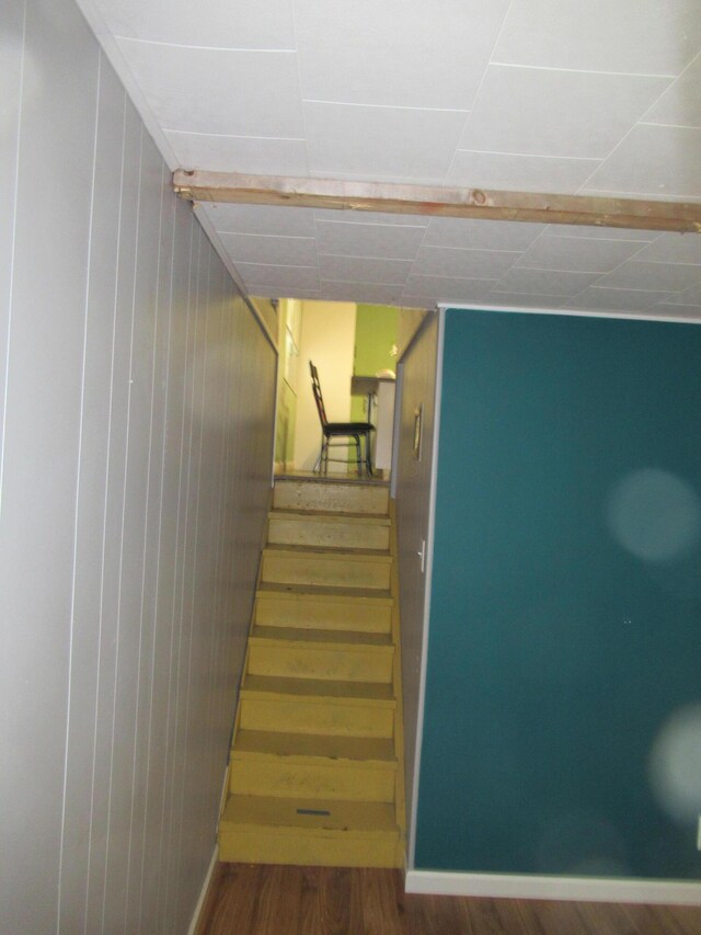 1881 Brimfield Rd, Columbus, OH 43229 - stairs featuring wood finished floors and wood walls