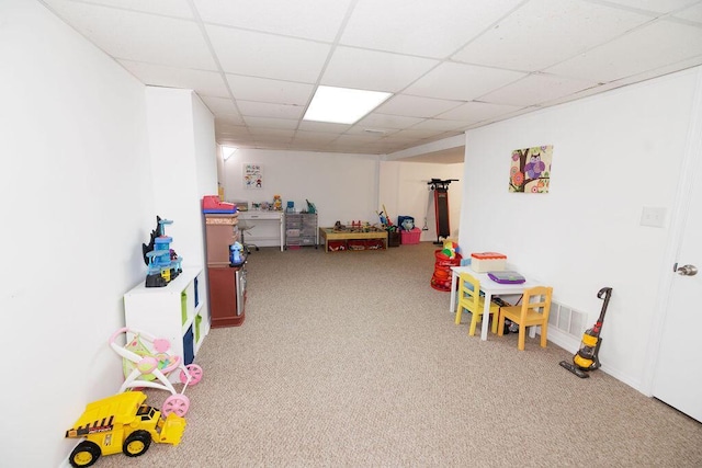 3790 Hunting Ln, Columbus, OH 43230 - playroom featuring carpet and a paneled ceiling