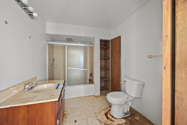 1716 Homer Rd NW, Utica, OH 43080 - bathroom with vanity, enclosed tub / shower combo, and tile patterned floors