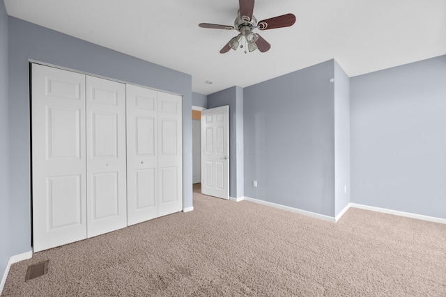 8101 Orange Station Loop, Lewis Center, OH 43035 - unfurnished bedroom featuring carpet flooring, a closet, and a ceiling fan