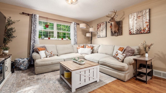 637 Livingston Ct, Heath, OH 43056 - living room featuring light wood-type flooring and a textured ceiling