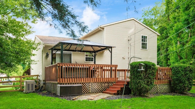637 Livingston Ct, Heath, OH 43056 - rear view of house with a gazebo and a wooden deck