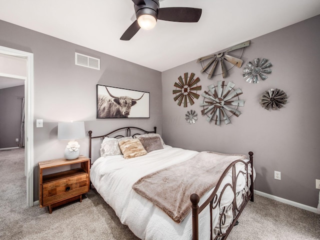 1243 Harrison Ave, Columbus, OH 43201 - carpeted bedroom featuring a ceiling fan and baseboards