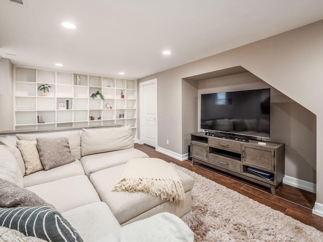 1243 Harrison Ave, Columbus, OH 43201 - living area with dark wood-type flooring and recessed lighting